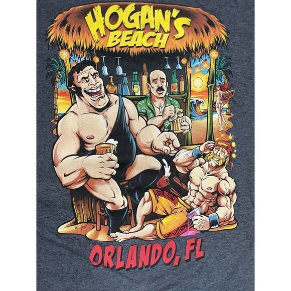 Hogan's Beach Orlando Florida Graphic T-shirt Men XL Gray Short Sleeve NWT - Picture 2 of 5